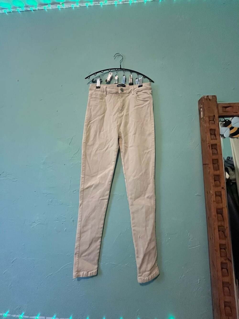 Apperloth fleece lined Skinny Pants Size S Beige High Rise